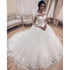 Elegant Summer Long Sleeve Wedding Dresses Lace Ball Gown